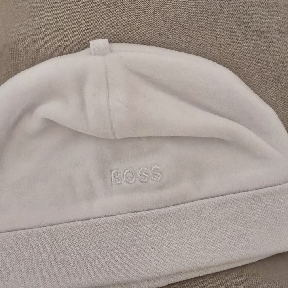 BOSS White Beanie Hat